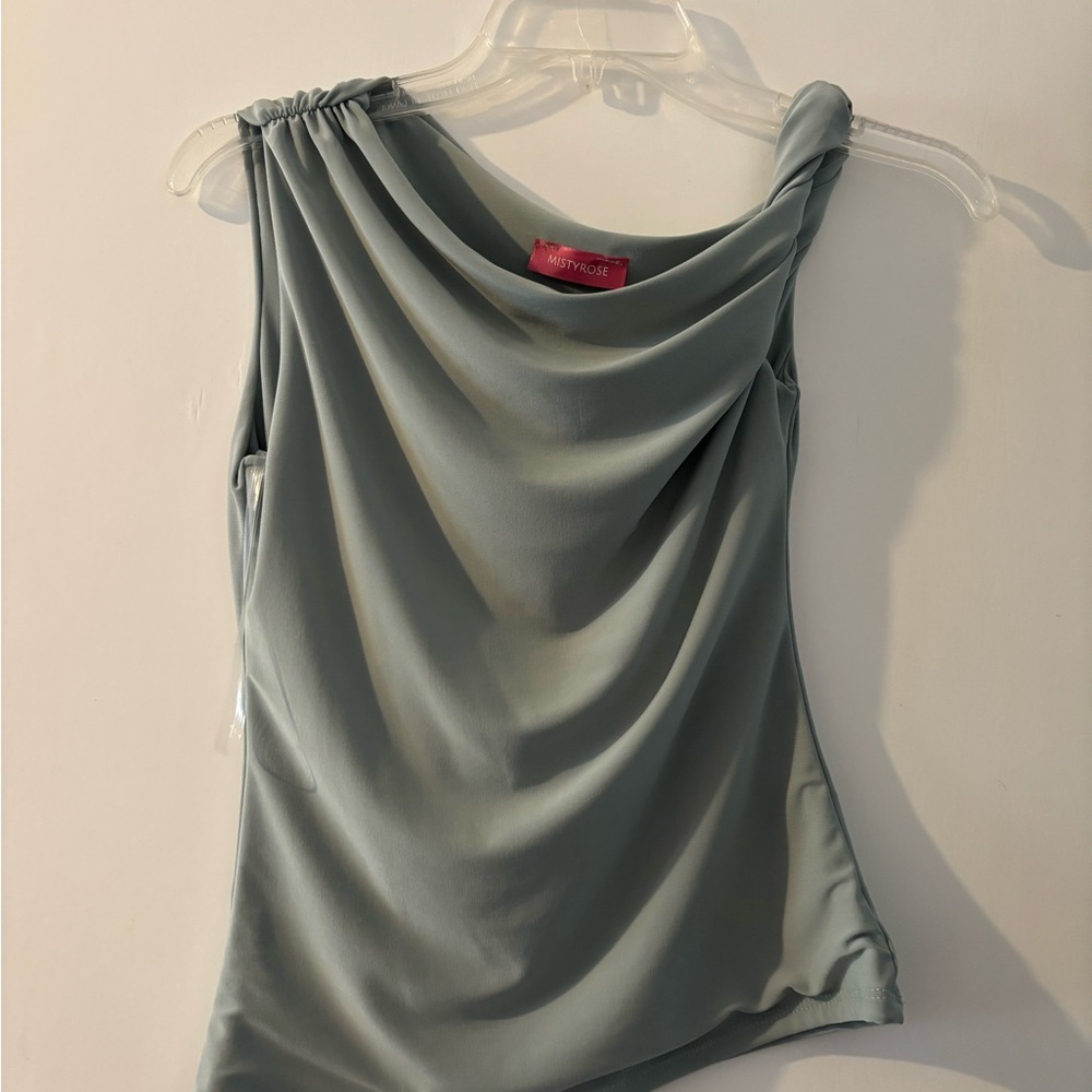 Asymmetrical Green Sleeveless Relaxed Tank Top  (NEVER WORN)